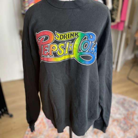 Fruit of the Loom Other - Fruit of the Loom Black Crewneck Sweater with Colorful Logo